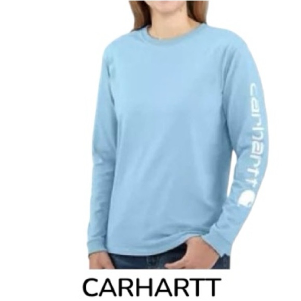 CARHARTT Sky Blue Crewneck Long Sleeve Shirt